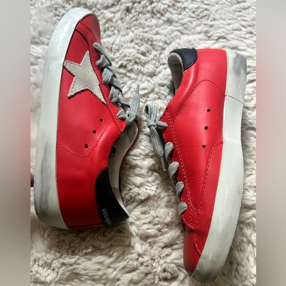 Golden Goose Cherry Red Leather Sneakers - Picture 1 of 13